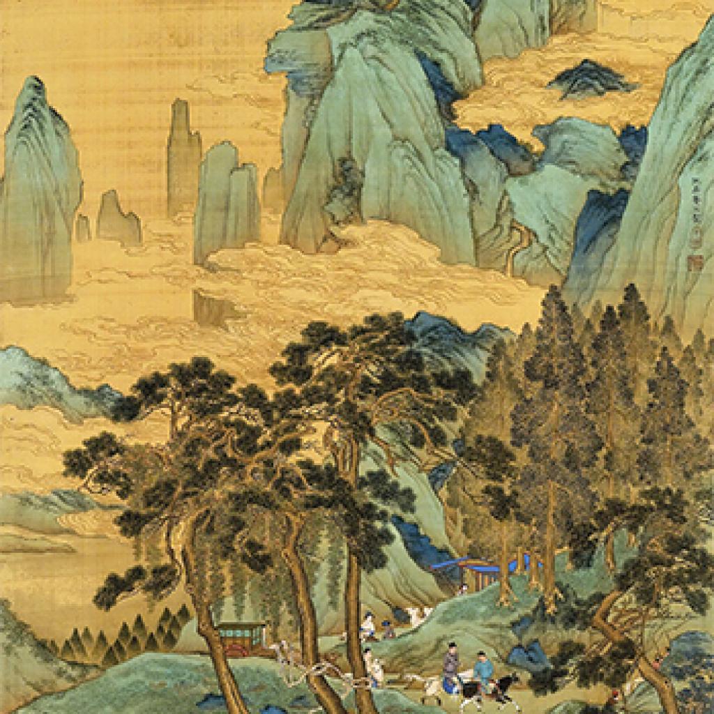  仿明皇幸蜀图轴溪垂钓图等作品集 仇英 明代 