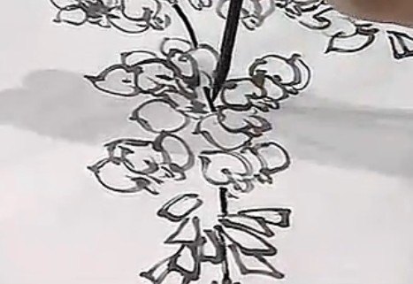 书画视频-跟徐湛学国画—银藤花的画法