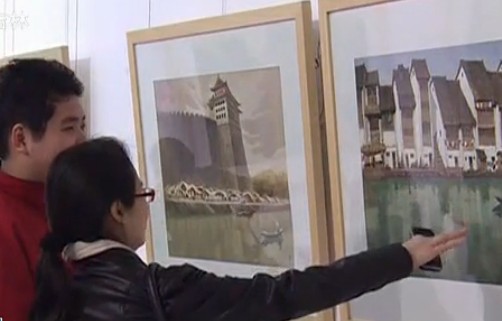 书画视频-《三人行》水彩画展在中国美术馆举办