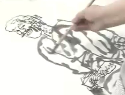 书画视频-杨晓阳写意人物画水墨技法3