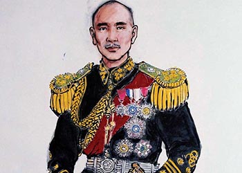 国画大师张大千手绘的蒋介石肖像 