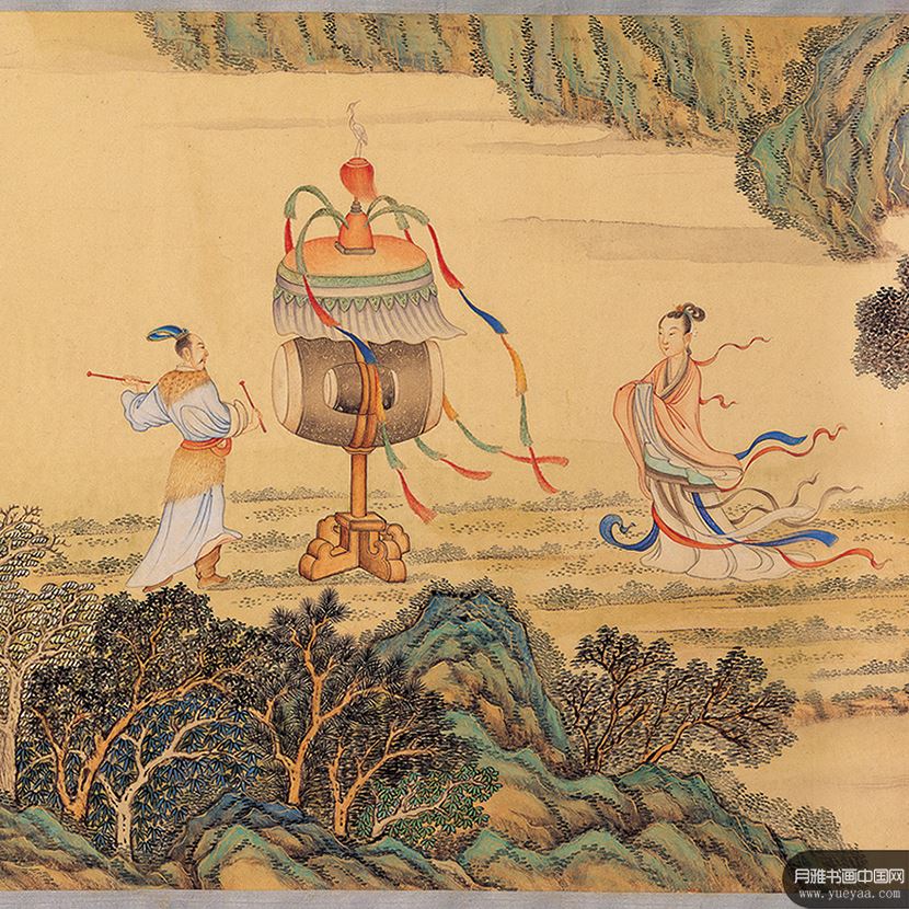 摹顾恺之洛神图卷等作品集 丁观鹏 清代 