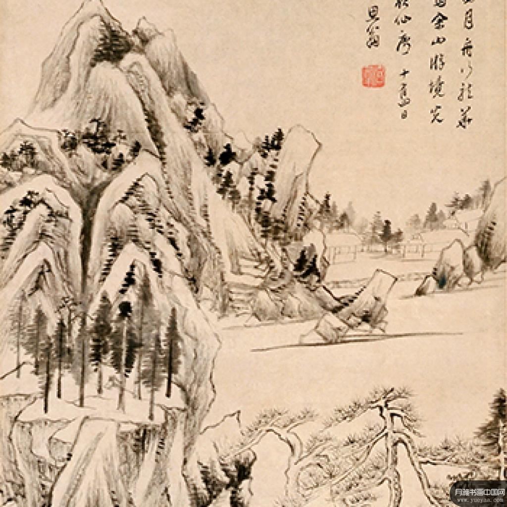 佘山游境图轴高逸图等作品集2 董其昌 明代 