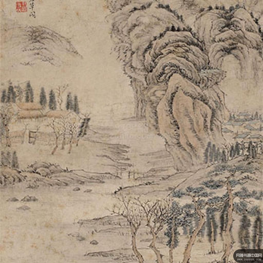 草阁秋意图风雨重阳图等作品集 张宏 明代 