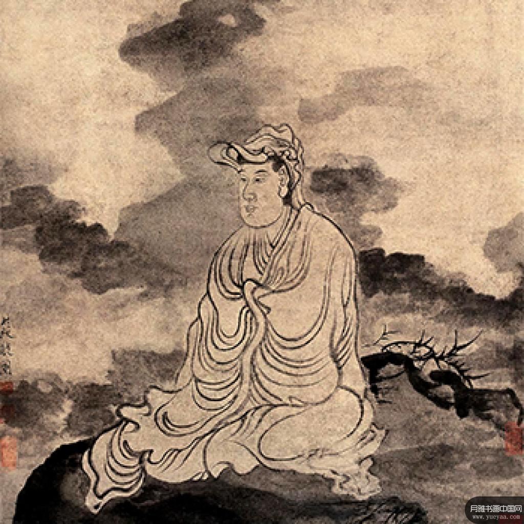 白梅古画图白衣图等作品集1 陈洪绶 明代 