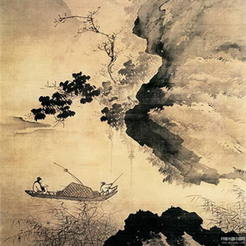 《渔舟读书图》立轴等作品集 蒋嵩 明代 