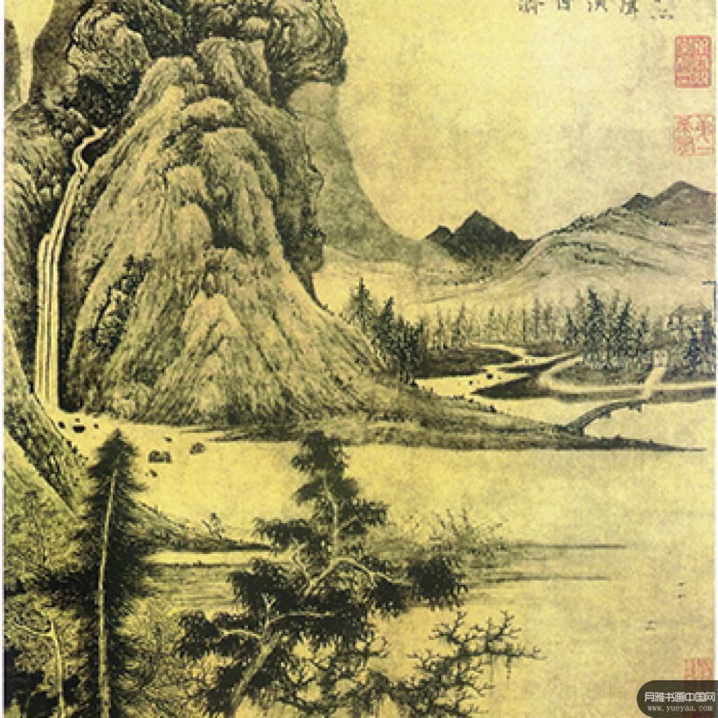 溪山泛艇图寒林图等作品集 曹知白 元代 