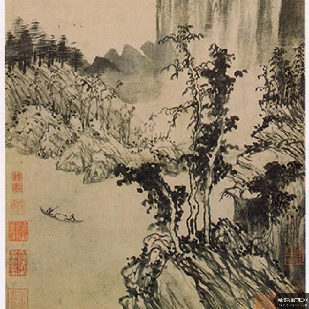 武夷放棹图溪烟山雨图等作品集 方从义 元代 