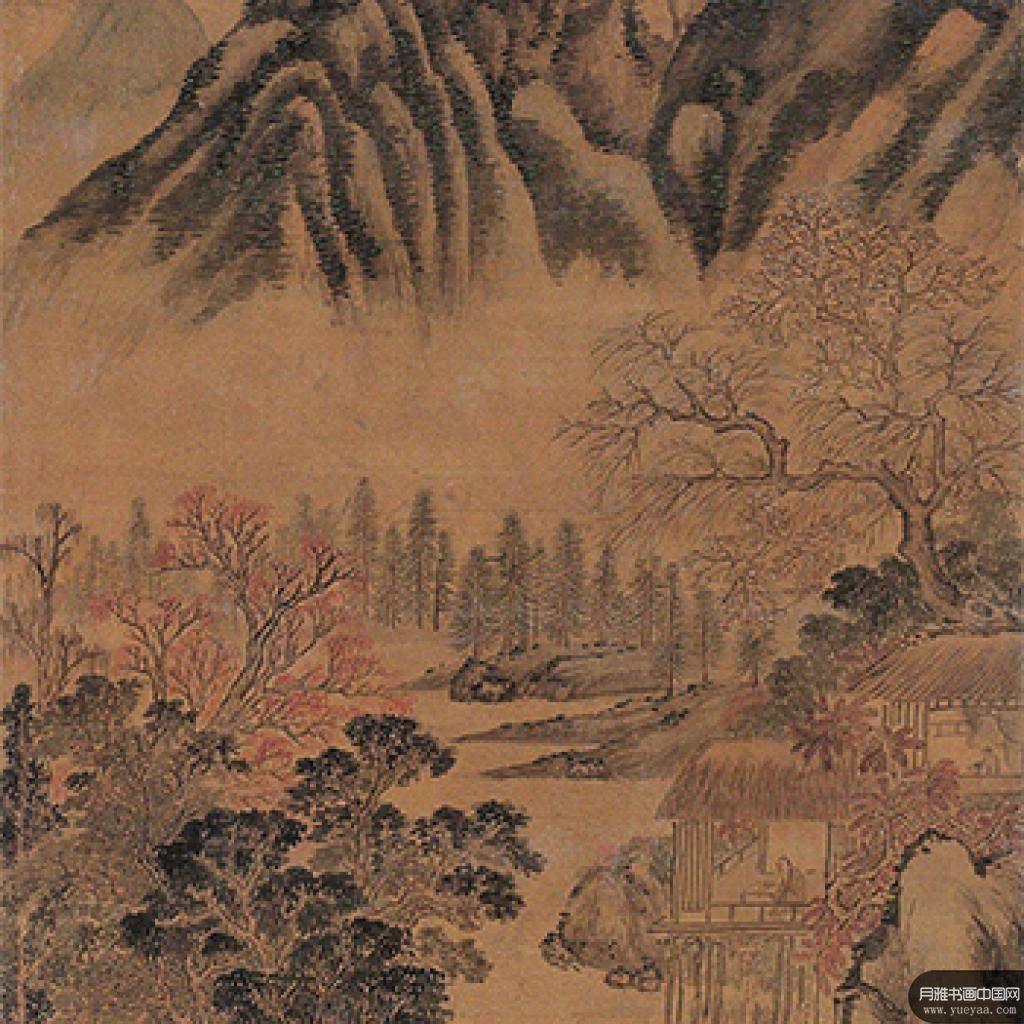 山水立轴秋山暮霭图等作品集 高克恭 元代 