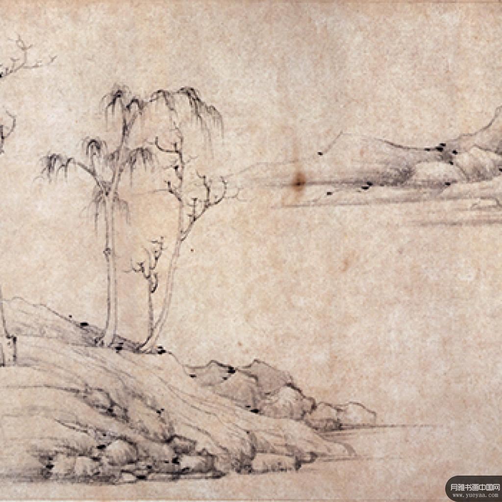 安处斋图山林壑图轴等作品集 倪瓒 元代 