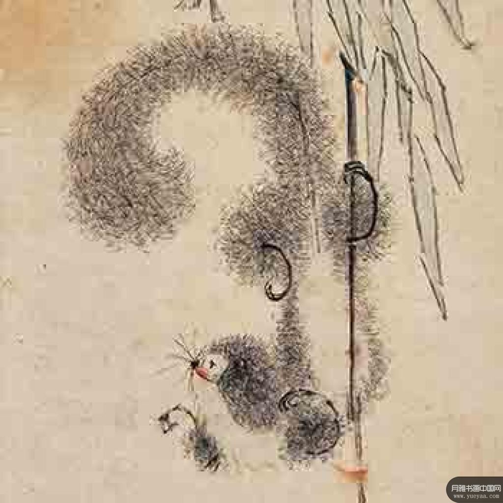 碧桃图奇石游鱼图松鼠图等作品集 虚谷 清代 