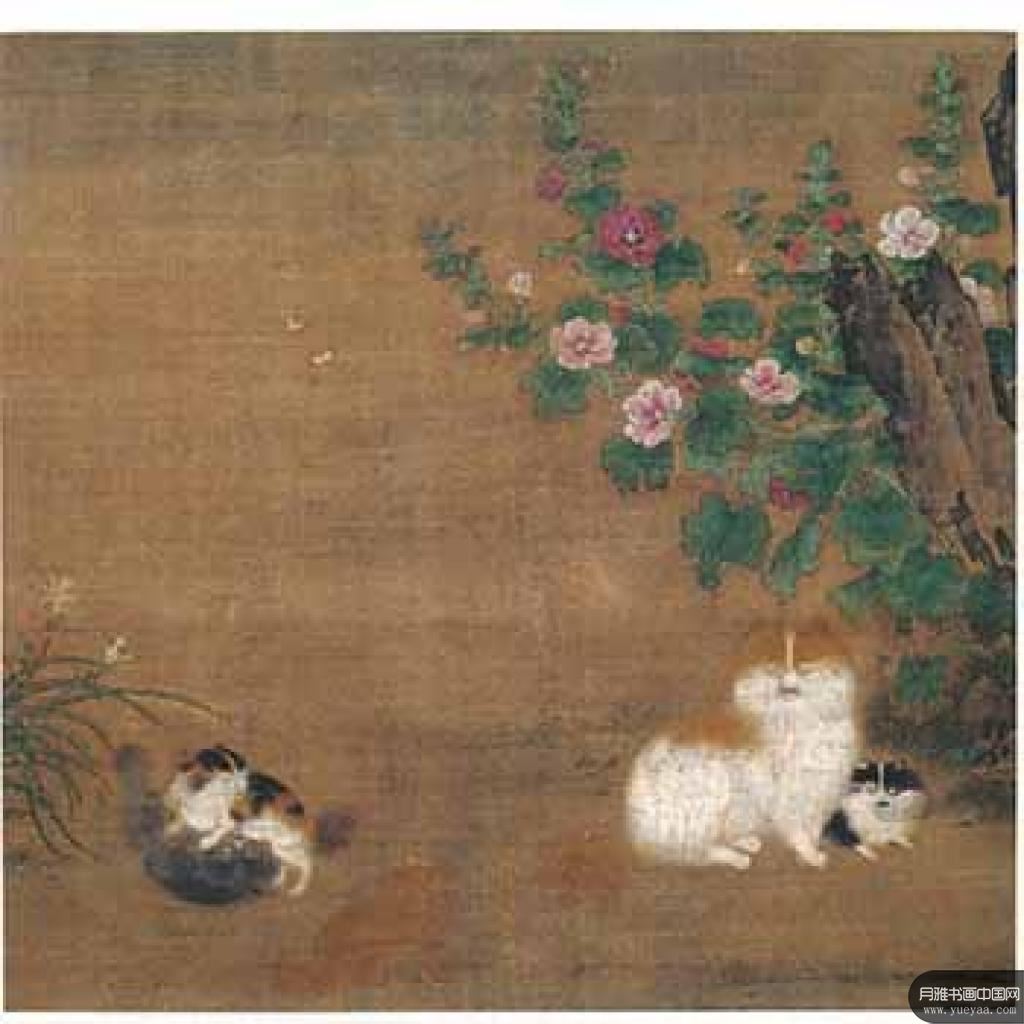 猎犬图榴枝黄鸟图蜀葵戏猫图等作品集 毛益 宋代 