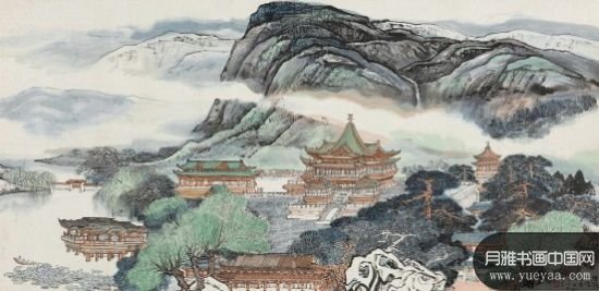 唐骊山避暑图 镜心 设色纸本
