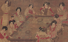 书画高清-宫乐图 佚名 唐代 绢本48.7x69