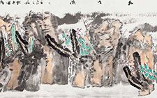 碧水空流 王跃奎 当代 136x34cm 2012