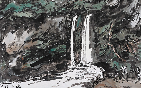 济州岛天地渊 范扬 当代 32x32cm 纸本设色 2013年