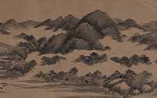 书画图文-手卷仿米氏春山图 王鉴 清代 旅顺博物馆