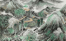 《田园心象》系列之《春路添花雨》 周松竹 当代 68x68cm 2014年