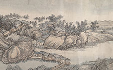 书画高清-仿巨然燕文贵二家山水卷 王翚 清代 31.1x402.3cm