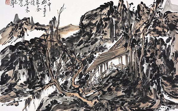 山中无一事 煮荼待客来 范扬 当代 41cm x 56cm 纸本设色 2013年 2