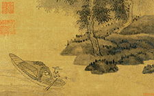 书画图文-渔父图轴 吴镇 元代 绢本84.7×29.7故宫