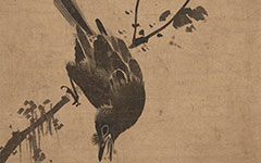 书画高清-木鸟图 林良 明代 30.3×31
