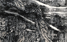 落照依山尽 浮云带雨来 程灿 当代 180X90cm 2010年