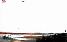 秋水共长天一色 崔自默 当代 33x30cm 2008年