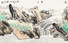 溪山无尽之五 王跃奎 当代 136x34cm 2013