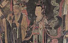 书画高清-法海寺壁画 明代 帝释梵天局部 功德天及侍从