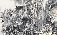 春雨山居图作品之四 程灿 当代 68.68cm 2008年