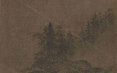 书画高清-山水图 夏圭 宋代 绢本水墨 25.9×34.3cm 东京国立博物馆