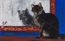 满庭芳－2 王伯勋 当代 38×46cm 板上布本矿物质色粉2011年 私人收藏