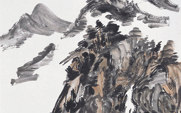 飞瀑漱苍崖 范扬 当代 144cm x 36.7cm 纸本设色 2013年