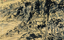 秋尽江南 马啸 当代 纸本 墨笔48x38cm1994年
