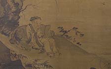 书画图文-树下读书图轴 吴伟 明代 北京故宫博物馆藏