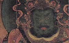 书画高清-法海寺壁画 明代 帝释梵天局部 持国天头像