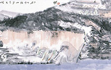 阳山赏春图 王跃奎 当代 34x136cm 2009