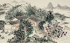 田园心象系列3 周松竹 当代 题诗“丹青画不成，桃花笑春风”