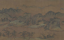 书画高清-春山图卷 商琦 元代 (旧版)绢本 39.6X217