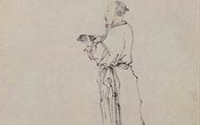 书画图文-漱石捧砚图轴 黄慎 清代 北京故宫