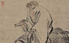 书画高清-画老子骑牛 张路 明代 102x55