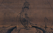书画图文-白衣观音图 佚名 元代 125.5x53.9cm京都国立博物馆