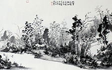 林寒鸟鹊栖初定 付熙云 当代 2013年3月137x34厘米 纸本水墨