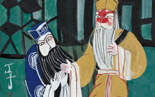 戏曲人物 丁立人 当代 重彩 69cmX69cm 2006