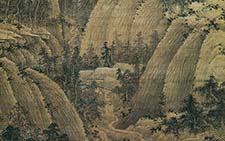 书画图文-秋山问道图轴 巨然 五代十国