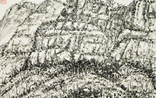 河南林州石板岩写生稿2 马啸 当代 纸本 墨笔 32x45cm 2008年