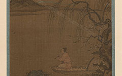 书画高清-舟人形图 王翚 清代 19.3×19.0