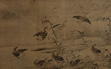 书画图文-百雁圖卷 佚名 元代 绢本22.3x228