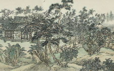 书画高清-松雪夏景图 王翠 清代